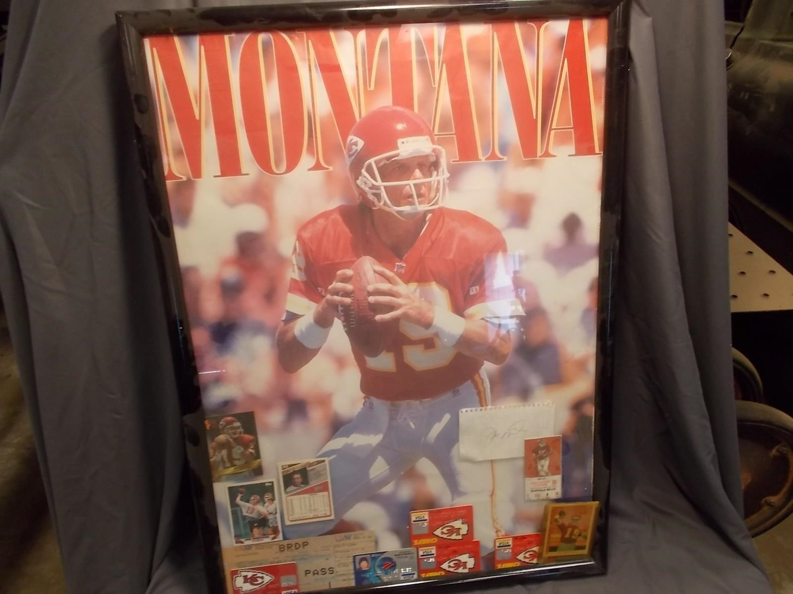 Jo Montana Poster with Football card Autographed