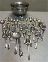PRETTY LOT OF SILVERPLATE UTENSILS AND MORE