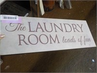 Painted Wood Laundry Sign 18x6 1/2"