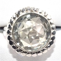 Silver Green Amethyst(4.85ct) Ring