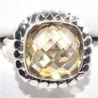 Silver Citrine(4.95ct) Ring