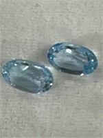 Pair of beautiful oval cut light blue topaz