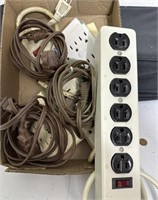 Group of extension cords and outlets