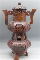 SOUTHERN CHINA RETICULATE CARVED INCENSE TOWER