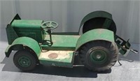 Early green tractor toy - with Firestone tires