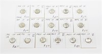 16 UNCIRCULATED ROOSEVELT DIMES from the 1940's