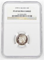 1999-S SILVER ROOSEVELT DIME - NGC PF69 UCAM