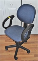 Blue Upholstered Rolling Office Chair