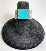 Sterling Turquoise Ring 5 Grams Size 5.75