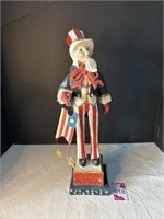 Uncle Sam Figurine 4"x4"x18"H