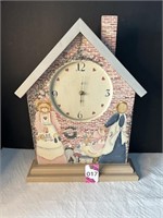 Battery Operated Wood Clock 13"x3"x17"H