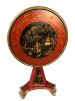 CHINOISERIE DECORATED TILT TOP TABLE