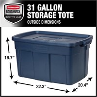 3Pk Rubbermaid Roughneck Storage Totes 31 Gal