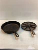 Cast Iron Frying Pan and Corn Bread Skillet