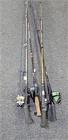 4 FISHING RODS WITH CENTURY 100B REEL, CENTURY