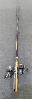 2 FISHING RODS WITH DAIWA J-13 REEL AND KMART 4000