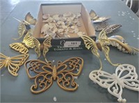 Assorted Butterfly Wall Decor,Seashells & Marbles
