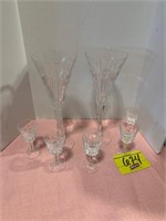 WATERFORD MARKED PAIR OF HEART THEMED STEMWARE,