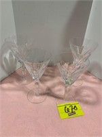 WATERFORD MARKED SET OF 4 STEMWARE GLASSES