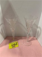 WATERFORD MARKED PAIR OF WHEAT THEMED STEMWARE