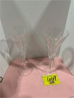 WATERFORD MARKED PAIR OF HEART THEMED STEMWARE