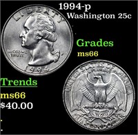 1994-p Washington Quarter 25c Grades GEM+ Unc