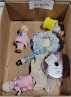 FLAT OF ASSORTED VTG DOLLS AND MORE