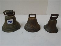 3 Vintage Bells largest is 4"
