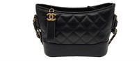 CC Black Quilted Leather Small Hobo Bag