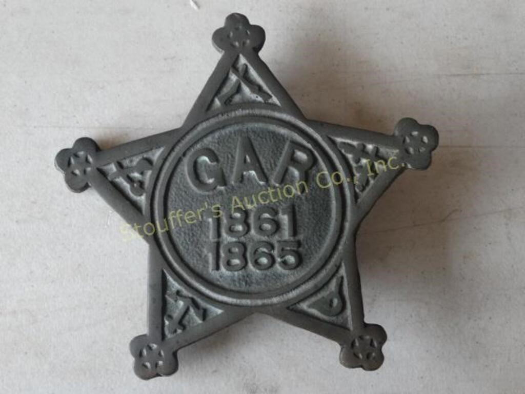 Civil War GAR cast iron grave marker