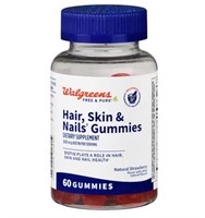 Walgreens Hair Skin & Nails Gummies 60ct Strwberry