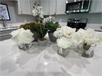 7PC FAUX FLORALS AND GREENERY