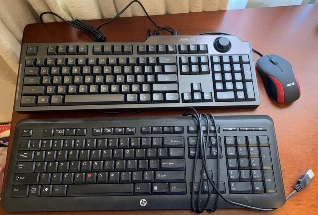 K - LOT OF 2 CMPUTER KEYBOARDS & MOUSE (J27)