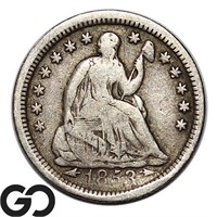 1853 Seated Liberty Half Dime, w/ Arrows