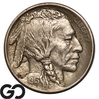 1913-D Buffalo Nickel, Type 1, Choice AU+