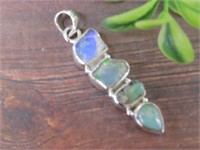 STERLING SILVER OPAL PENDANT ROCK STONE LAPIDARY S