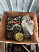 CRATE OF MISC BOLTS/SCREWS/TOOLS