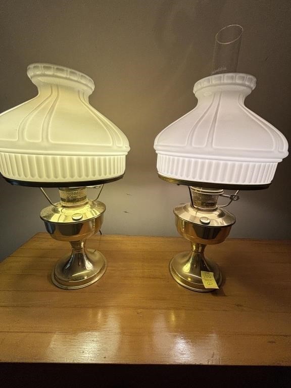 2 Oil Lamps that has been converted to electric