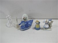 Assorted Ceramic Figurines Tallest 5.25"