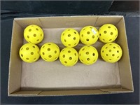 9 Yellow Pickle Balls RRP $3.50 Each