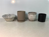 Garden Pots & 1 Bowl
