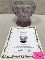 350 - ION TAMAIAN SIGNED HANDMADE GLASS BOWL W/COA