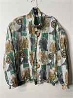 Vintage Silk Bomber Jacket Green