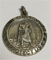 Sterling Silver Saint Christopher Protect Us Charm