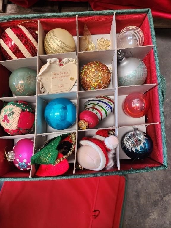 Miscellaneous Christmas Ornaments with Storage Box