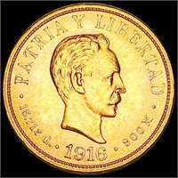 1916 Cuba Gold 10 Peso UNCIRCULATED