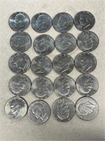 (20) Eisenhower one dollar coins