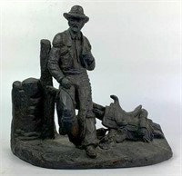 D. Monfort Bronze Cowboy Sculpture