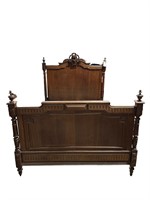 Victorian Wood Carved Bed