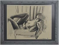 MICHAEL PATTERSON NUDE WOMAN DRAWING SIGNED